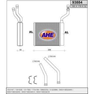 93884  HEATER CORE FORD FOCUS C-MAX