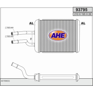 93795  HEATER CORE ALFA 147 OE46799655