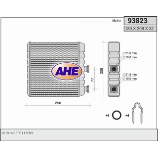 93823  HEATER CORE OPEL ZAFIRA