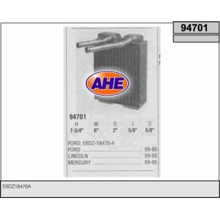 94701  HEATER CORE FORD/LINCOLN/MERCURY