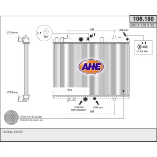 106180  RAD CITROEN C5 2.2HDi +/-AC M/AT  04-