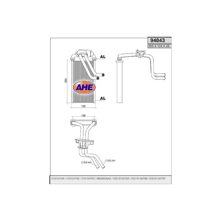 94043  CHRISLER Sebring (JS) / DODGE Caliber / JEEP Compa