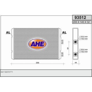 93512  HEATER CORE BMW E46