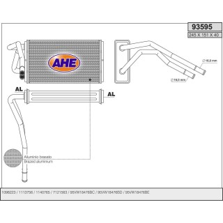93595  HEATER CORE FORD TRANSIT V