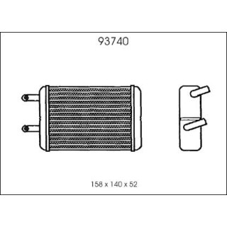 93740  HEATER CORE TOYOTA COROLLA
