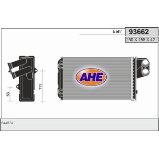 93662  HEATER CORE PSA 405 II