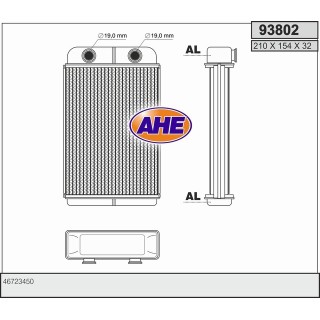 93802  HEATER CORE FIAT STILO 01-