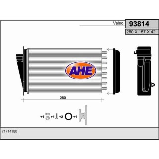93814  HEATER CORE FIAT MAREA / MULTIPLA