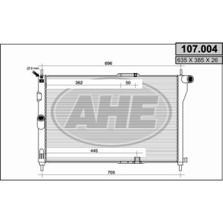107004  RAD DAEWOO - CHEVROLET Espero 1.5-1.8/2.0 CD M