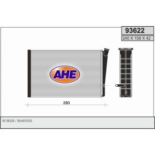 93622  HEATER CORE OPEL OMEGA B