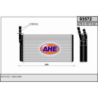 93572  HEATER CORE LANCIA KAPPA I