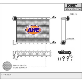 93987  HEATER DACIA/RENAULT Logan II/Sandero/Clio IV 12-