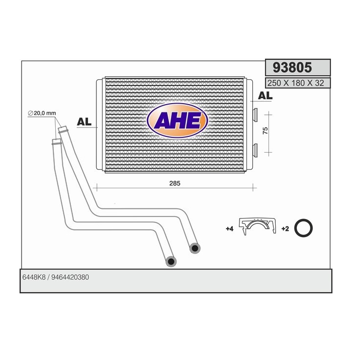 93805  HEATER CORE FIAT SEICENTO 98-  CON TUBOS