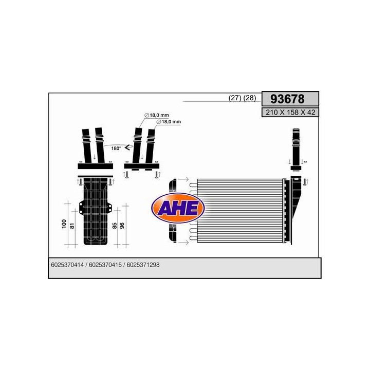 93678  HEATER CORE RENAULT ESPACE III