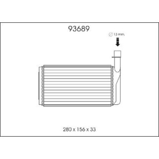 93689  HEATER CORE SAAB 9000