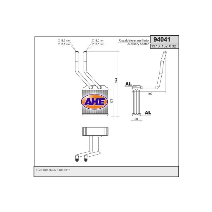 94041  Riscaldatore Ausiliario / Auxiliary heater FORD Tr