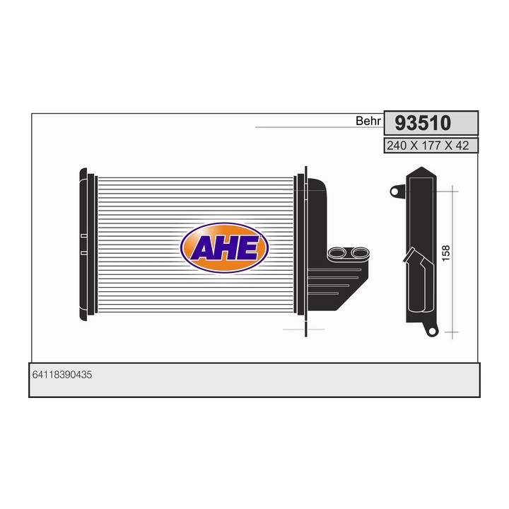 93510  HEATER CORE BMW E36