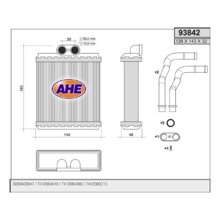 93842  HEATER CORE SUZUKI VITARA 88 -99