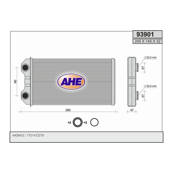 93901  HEATER CORE OPEL VIVARO 2.0 16V / 1.9 DI / 1.9 DTI