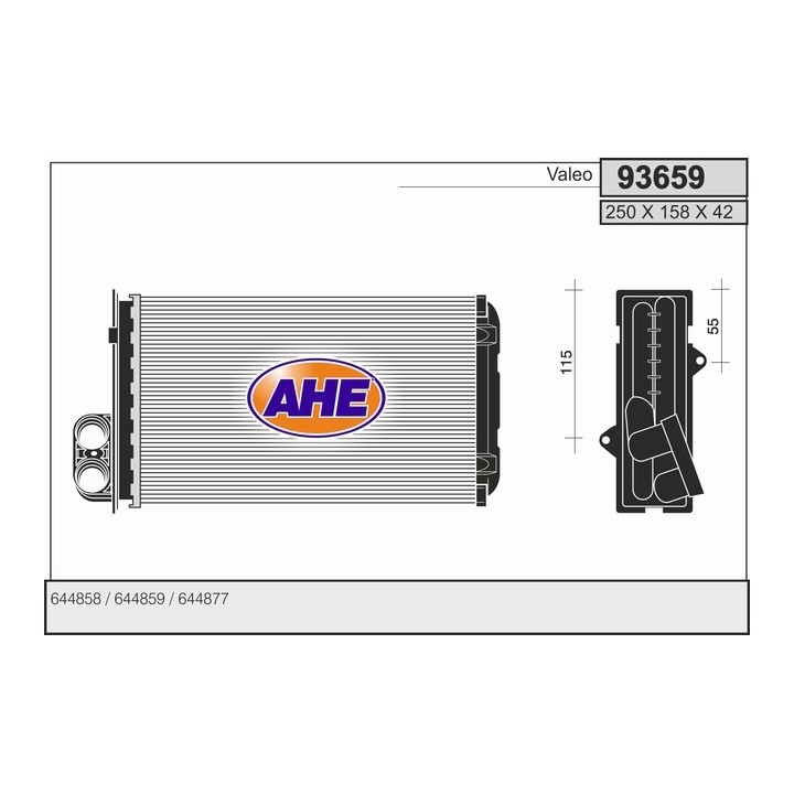 93659  HEATER CORE PSA 405 I/II
