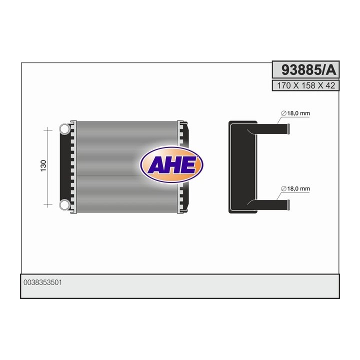 93885/A  HEATER CORE MERCEDES SPRINTER