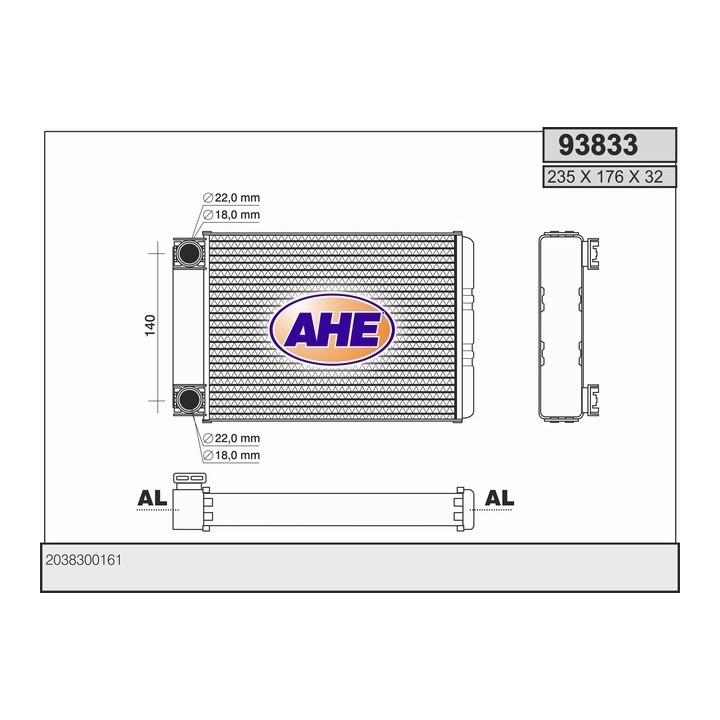93833  HEATER CORE MERCEDES W203 00-