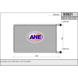93921  HEATER CORE BMW E92 330D