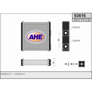 93616  HEATER CORE NISSAN MICRA/PRIMERA