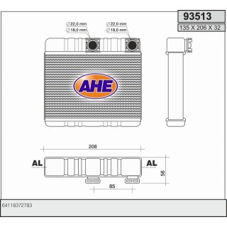 93513  HEATER CORE BMW E46