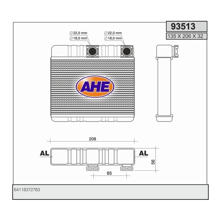 93513  HEATER CORE BMW E46