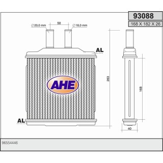 93088  HEATER CORE DAEWOO LACETTI 02.04-