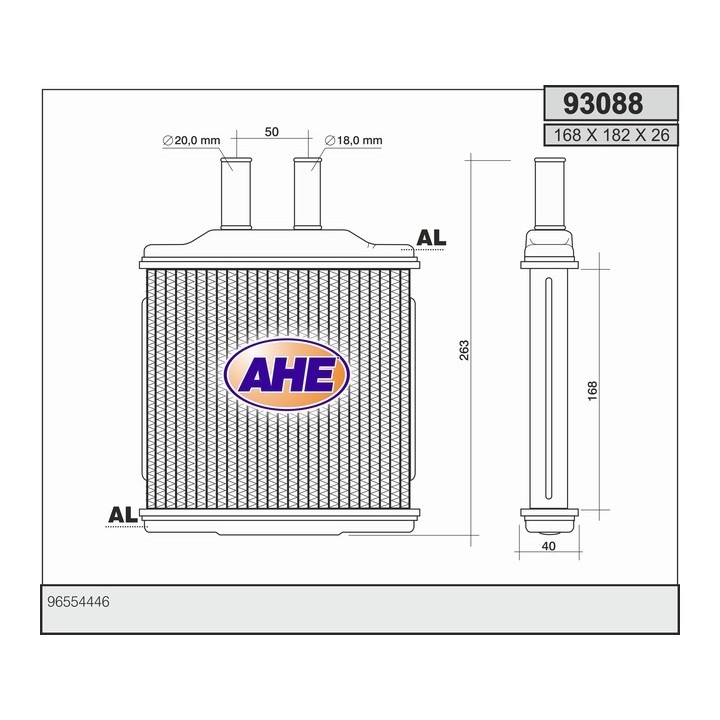 93088  HEATER CORE DAEWOO LACETTI 02.04-