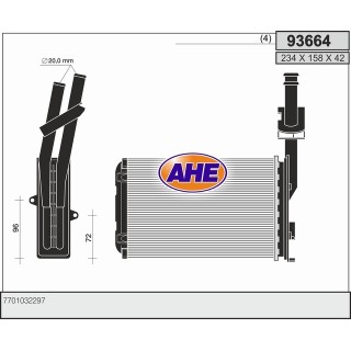 93664  HEATER CORE RENAULT R21 I/II