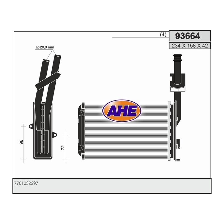 93664  HEATER CORE RENAULT R21 I/II