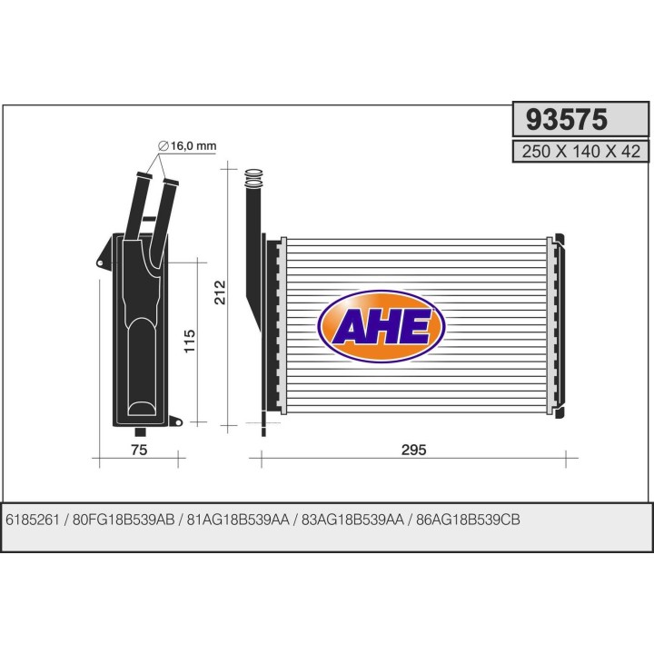 93575  FORD ESCORT TUBOS INCLINADOS