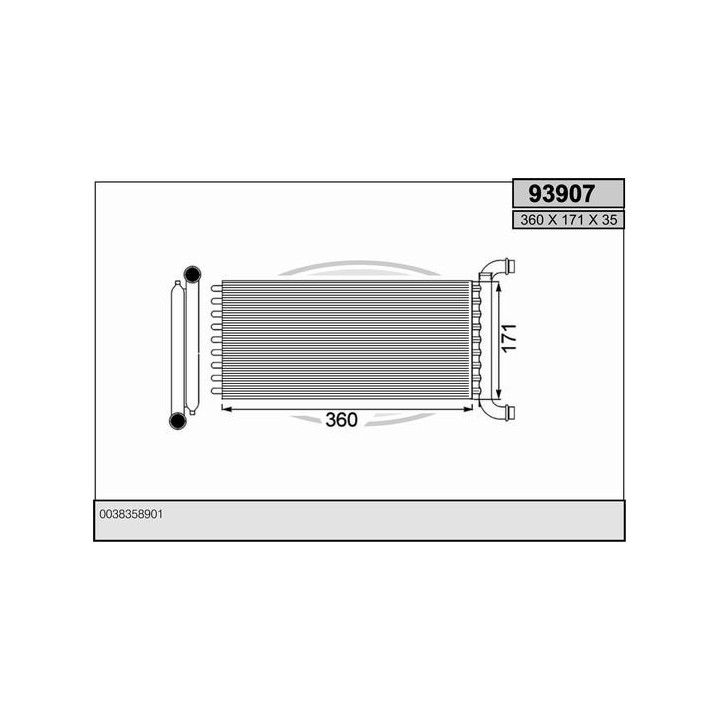 93907  HEATER CORE MERCEDES SPRINTER II