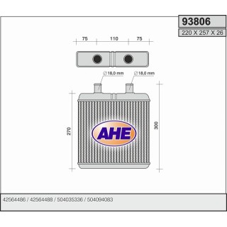 93806  HEATER CORE IVECO NEW DAILY 99-00
