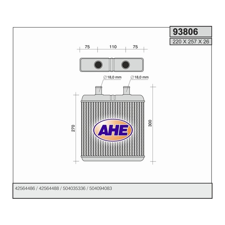 93806  HEATER CORE IVECO NEW DAILY 99-00