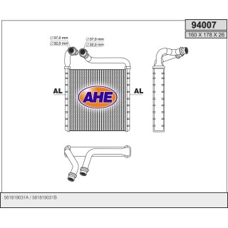 94007  VOLKSWAGEN Beetle (5C1) / Passat VIII (362, 365)