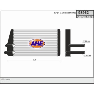 93962  HEATER LAND ROVER Defender 2.5/2.5TD/3.5/3.9 90-