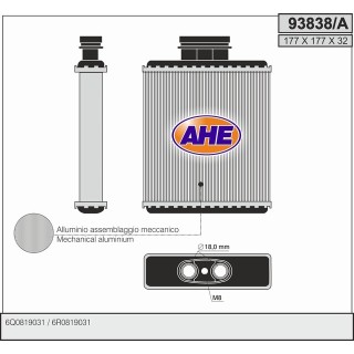 93838/A  HEATER VOLKSWAGEN Polo VI / VII ALL / Polo (6R_)