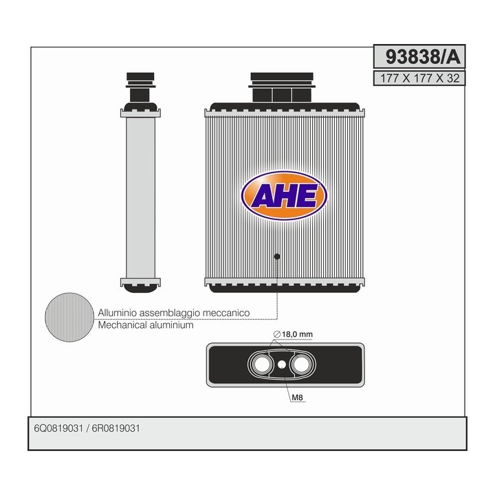 93838/A  HEATER VOLKSWAGEN Polo VI / VII ALL / Polo (6R_)