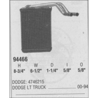 94466  HEATER CORE DODGE LIGHT TRUCK