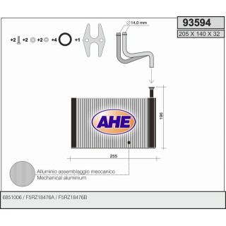 93594  HEATER CORE FORD MONDEO II