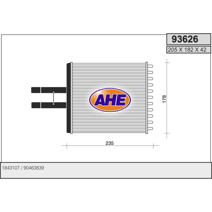 93626  HEATER CORE OPEL VECTRA B