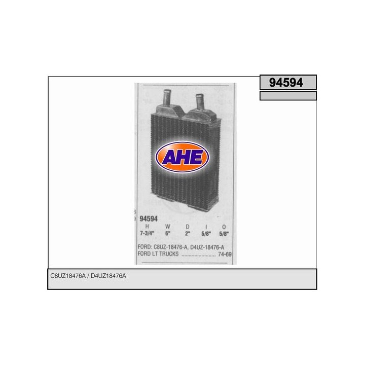 94594  HEATER CORE FORD TRUCKS