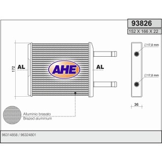 93826  HEATER CORE DAEWOO MATIZ