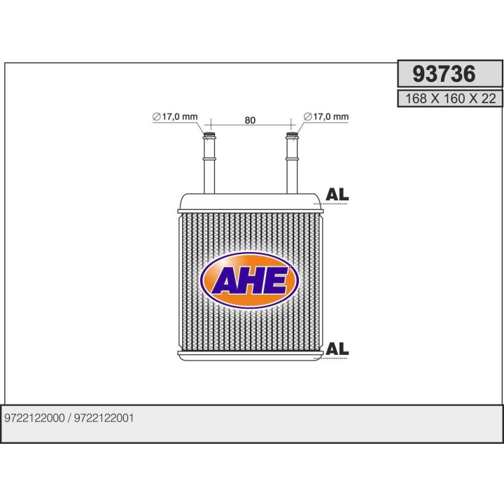 93736  HEATER CORE HYUNDAI EXCEL II/LANTRA III