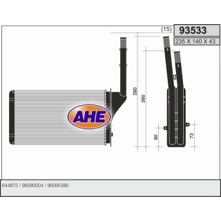 93533  HEATER CORE CITROEN AX I/II