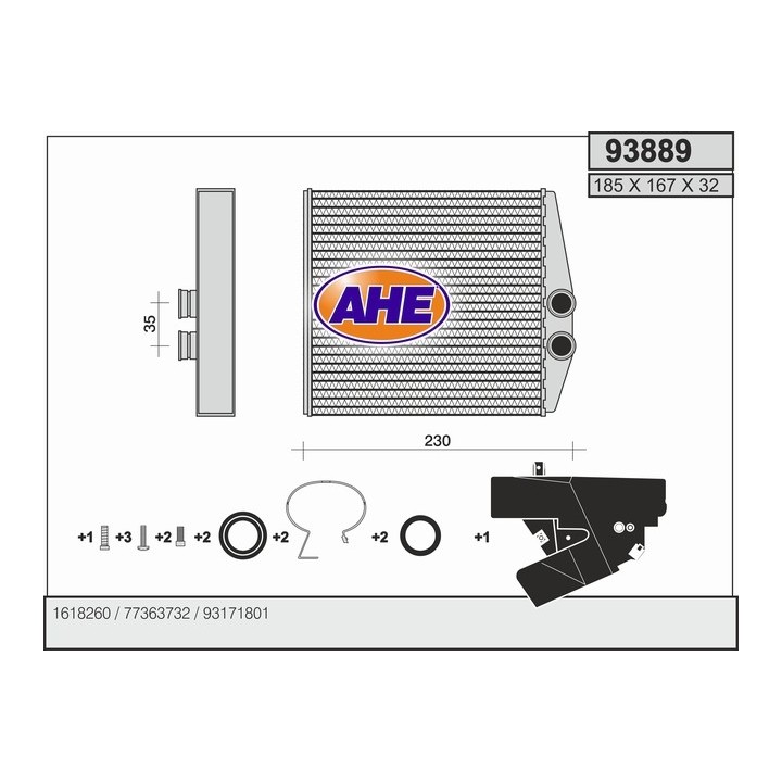 93889  HEATER CORE OPEL VECTRA C / SAAB 9-3